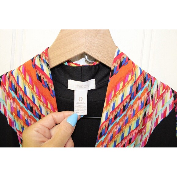 CHICO’s Maxi Lined Dress Watercolor Stretch Long Sleeveless Boho Size 0 - Picture 5 of 7